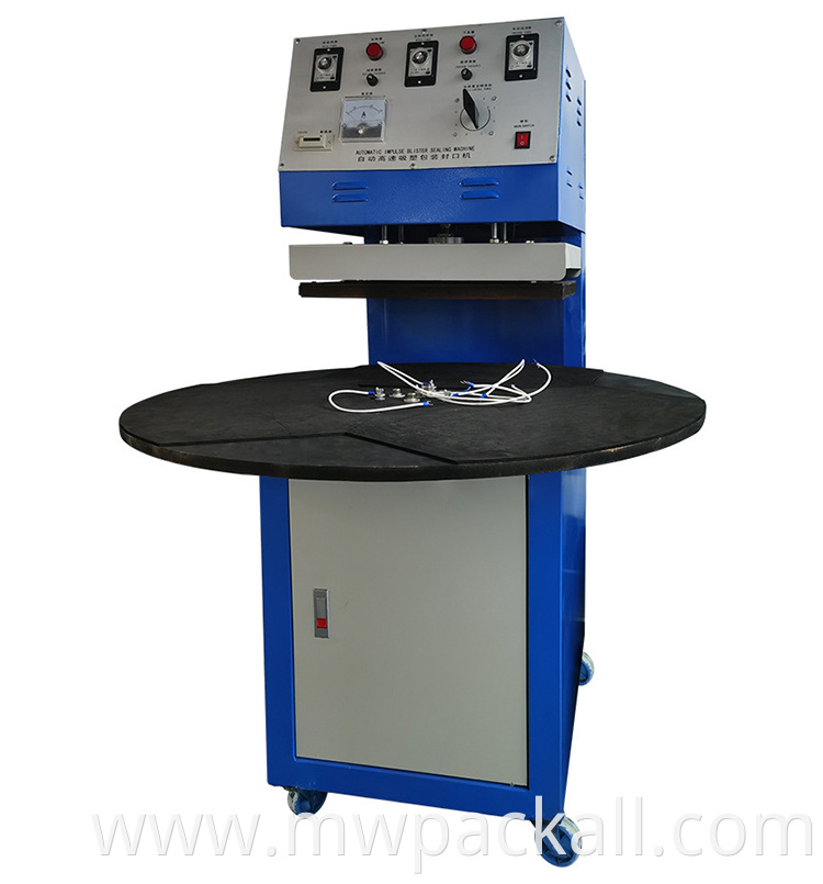 Turntable Type Blister Packing Machine / PVC Paper CardThermo Sealing Machine For Hardware, Toys